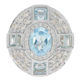 Sterling Silver Semi Mount Ring Setting Oval OV 9x7mm White Topaz N0407PJC21 - Syzjewelry